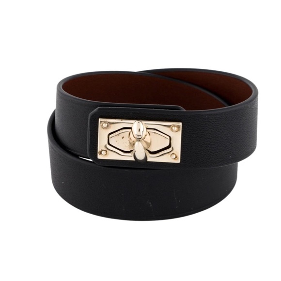 Givenchy Double Wrap Leather Shark Tooth Bracelet - Picture 2 of 6
